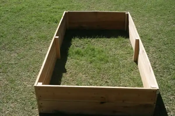 wooden raised garden bed